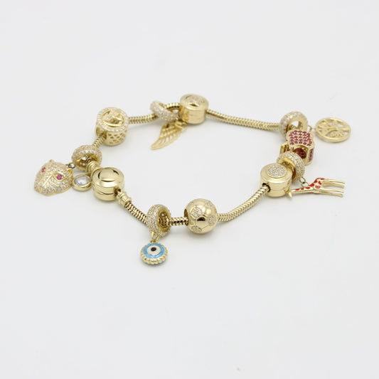 14K Bangle with Charms Yellow Gold – Alex Diamond Jewelry