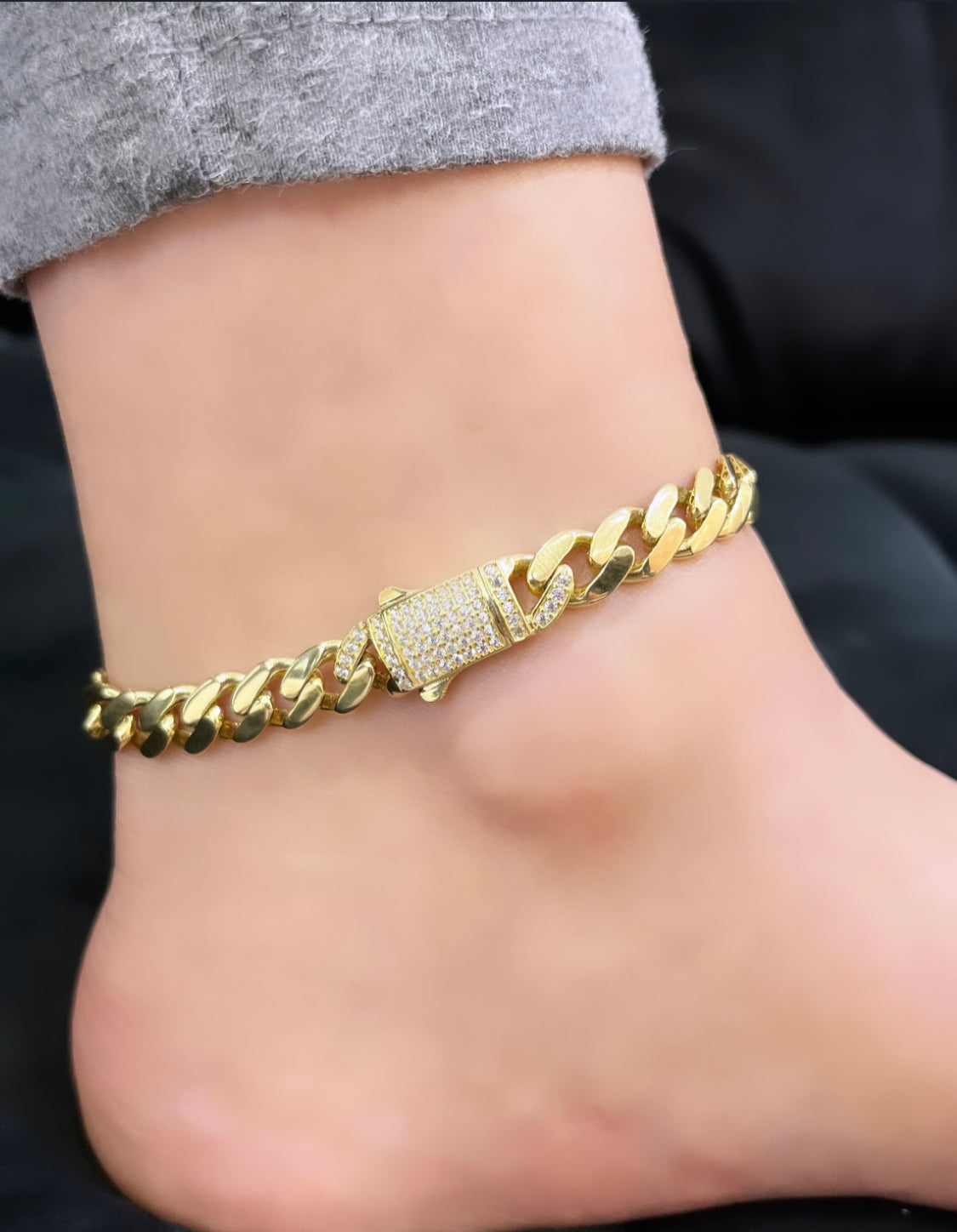 14K Two Tone Gold 10 Inch Solid Link Heart Ankle Bracelet - JCPenney