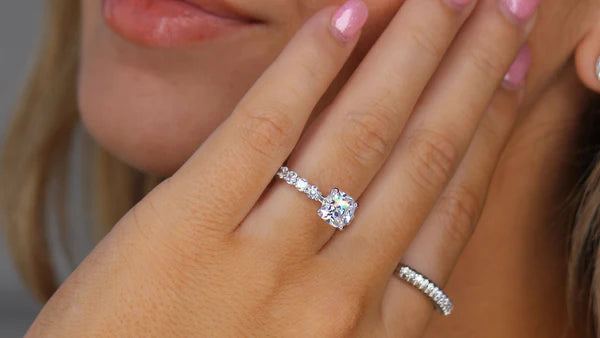 Women wearing stunning lab grown diamond ring