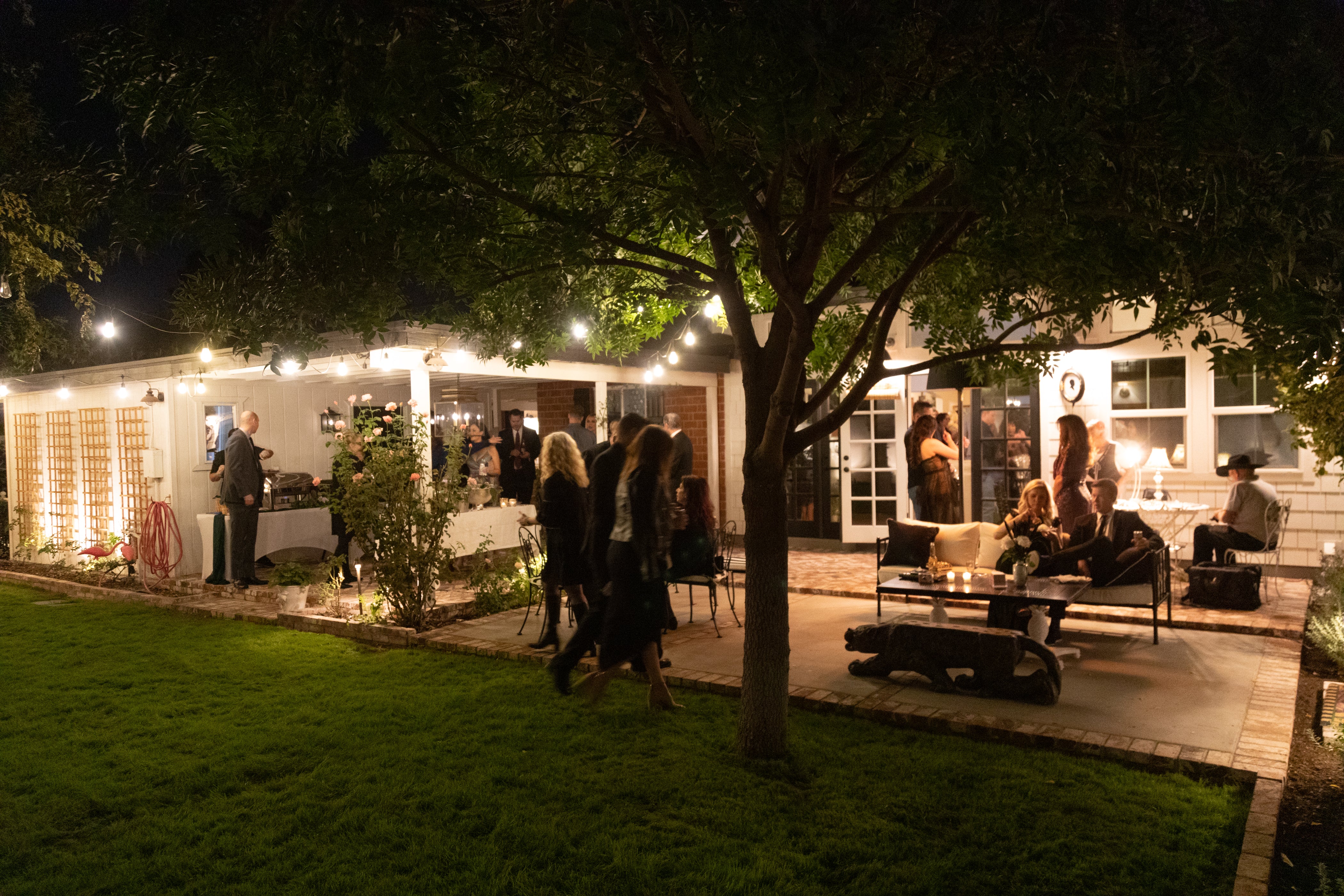 People Enjoying The Outdoors At A Winter Party