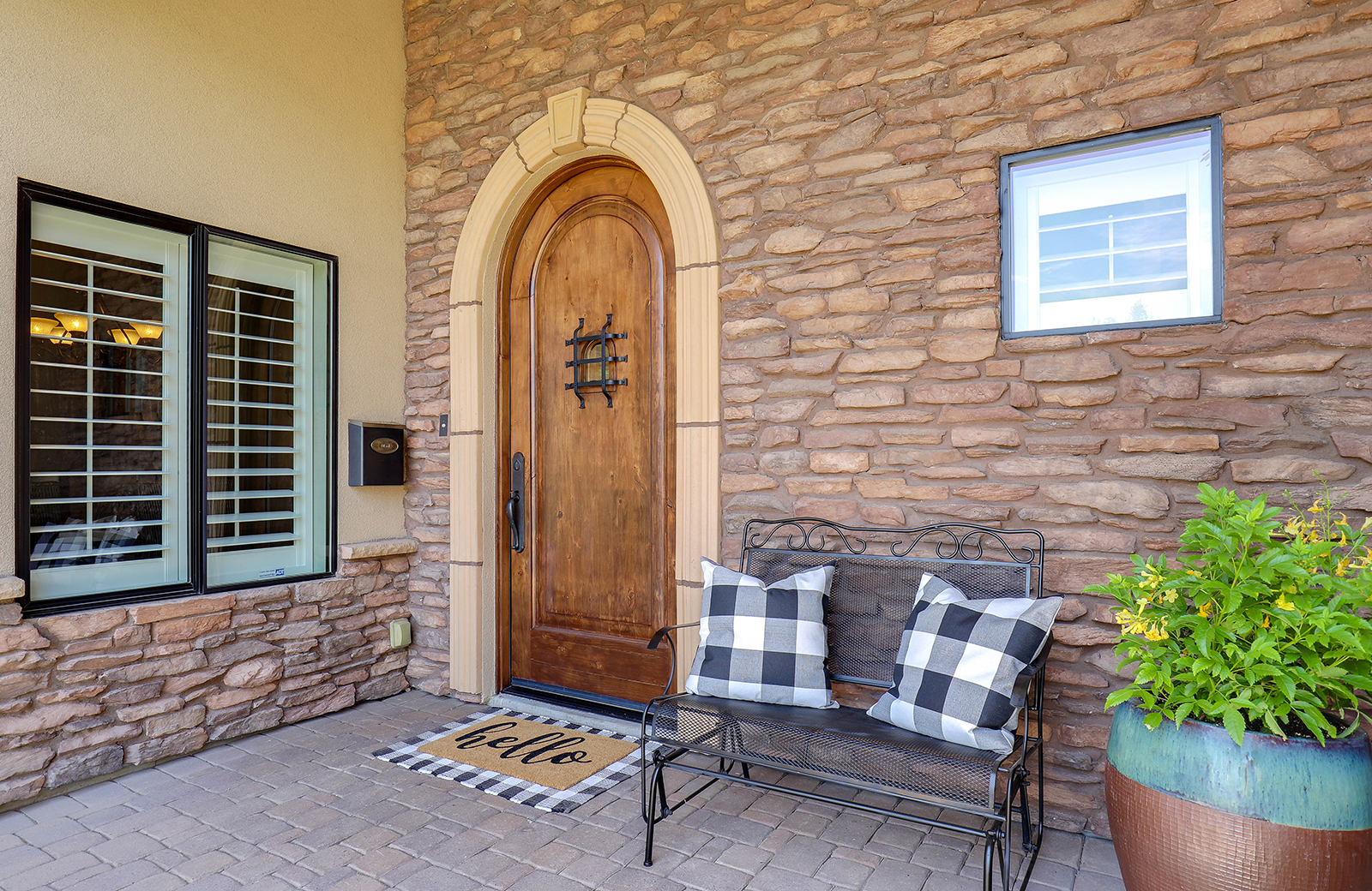 Front Door of House With Doormat