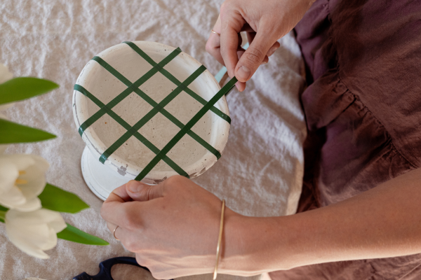 Jenna Using Floral Tape To Make an Arrangement