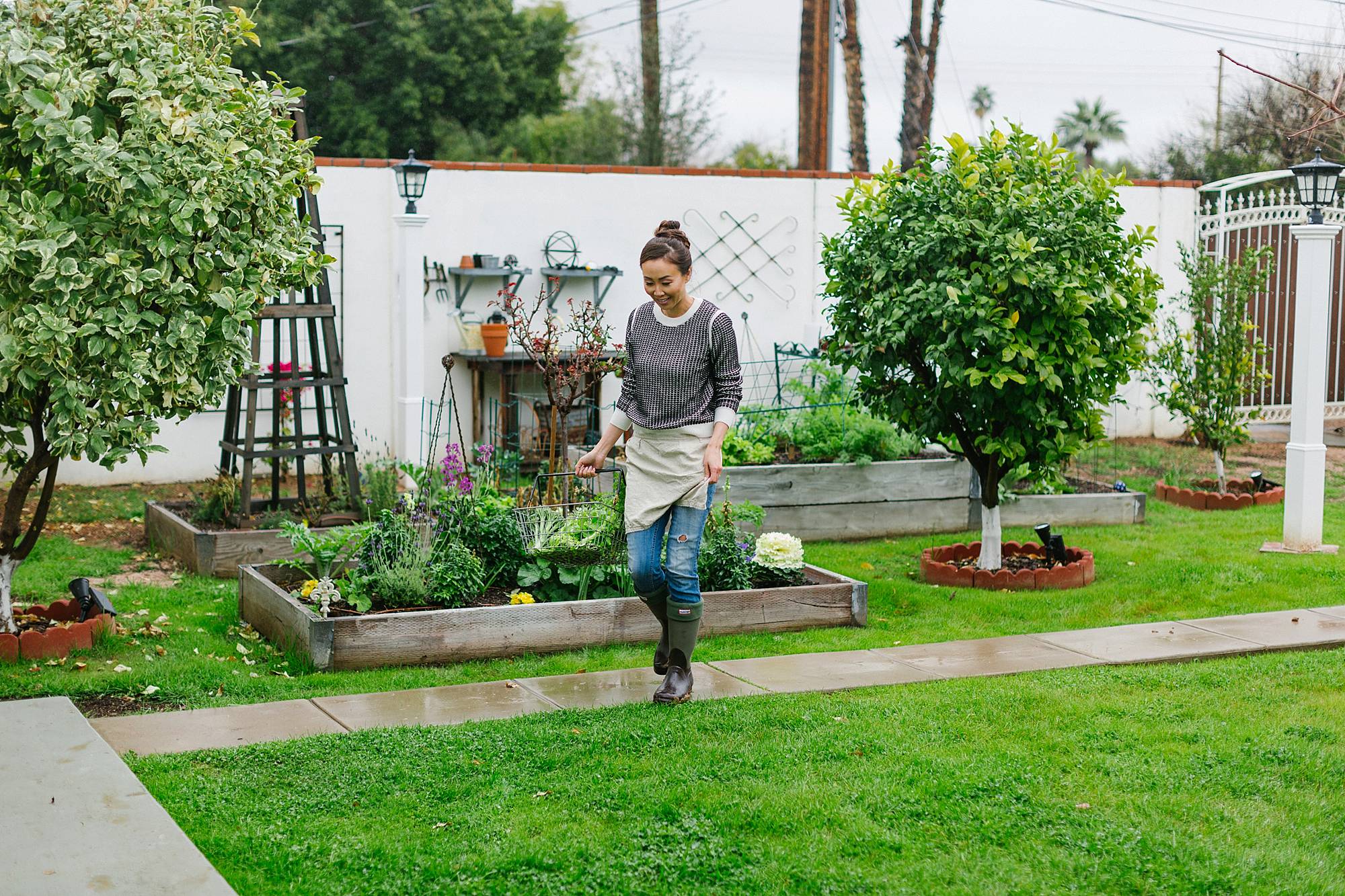 Diana Harvesting Vegetables From Her Garden