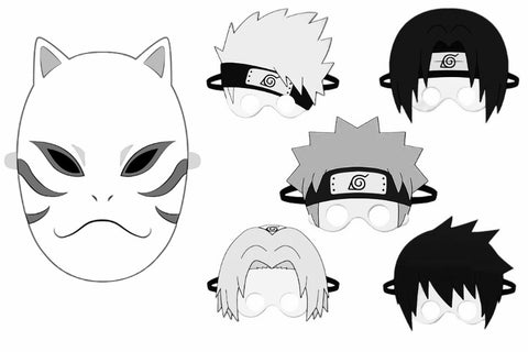 Masques Naruto à imprimer et colorier