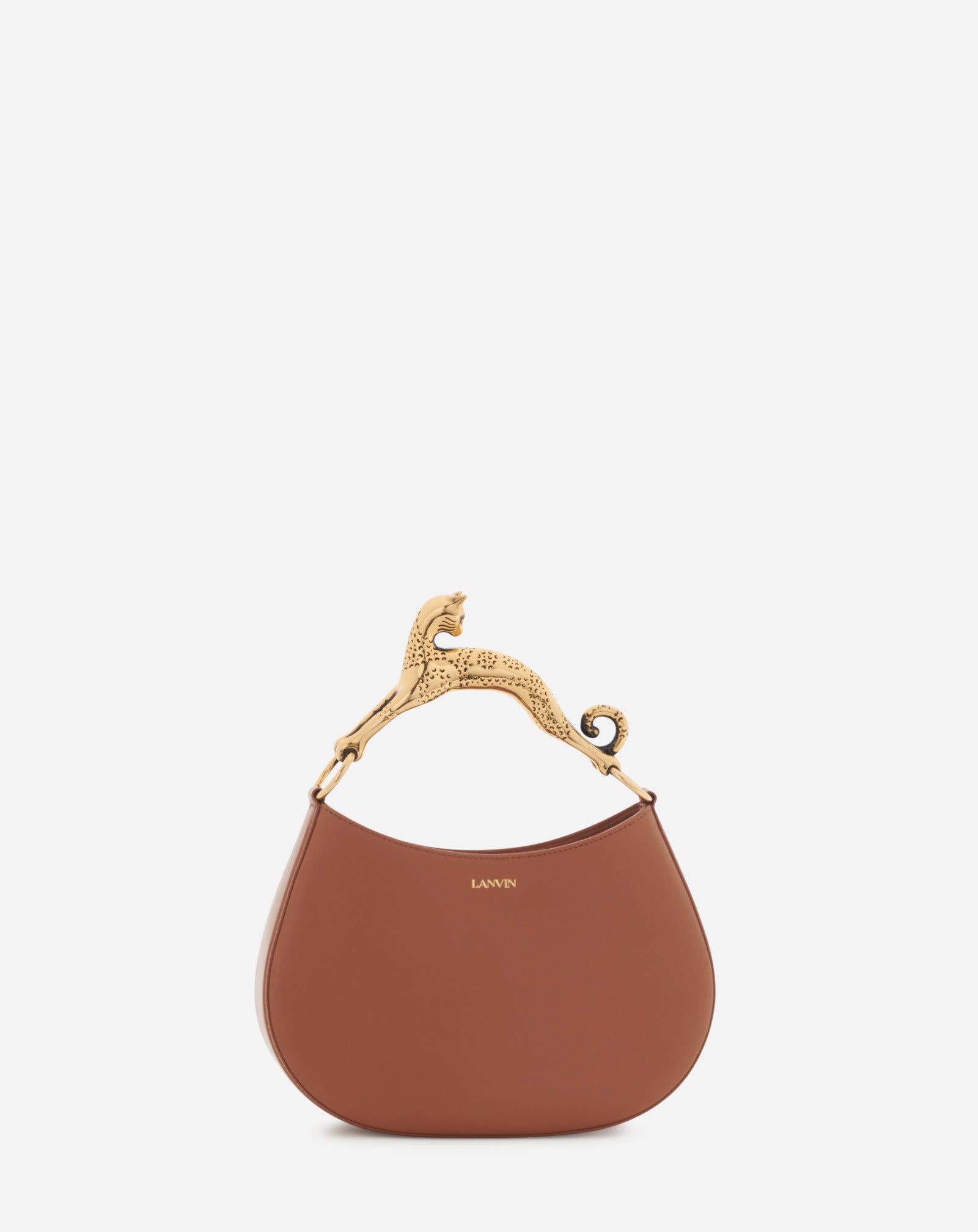 Leather Hobo Cat bag SM BROWN – LANVIN