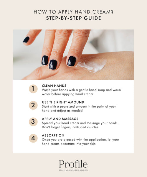 How to apply hand cream infographic
