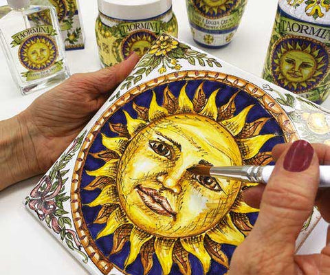 Majolica-style-painting-on-ceramic-tile