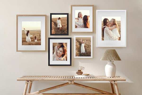 Timber Photo Frames On a Wall