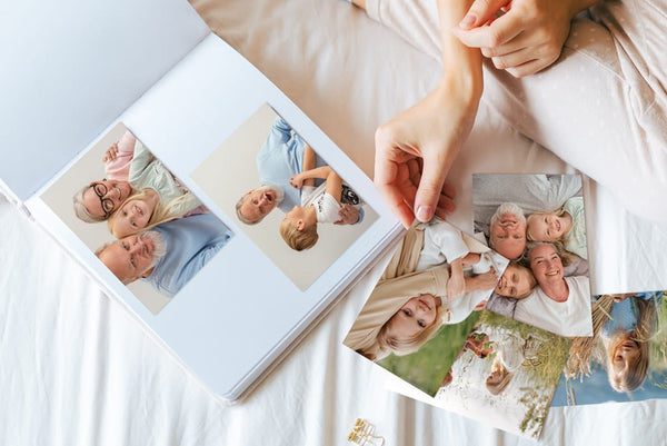 Arranging photos in a family photo album