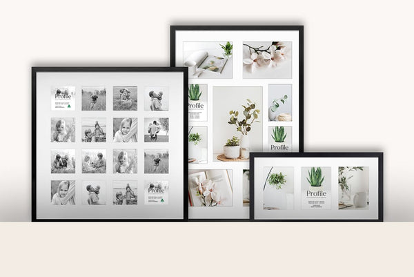 Multi Photo Collage Frames, White, 3 Wallet Size Photo Slots