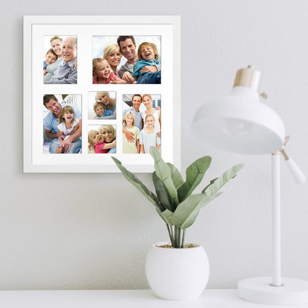 Multi Photo Collage Frames, White, 3 Wallet Size Photo Slots