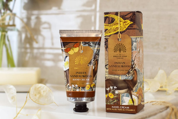 Woody fragranced hand cream body and bath skin care