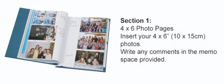 Step 1: insert any photos (4x6") into the photo pocket pages