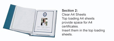 Step 2: Insert your Awards and Certificates (A4) into the top-loading clear sheets