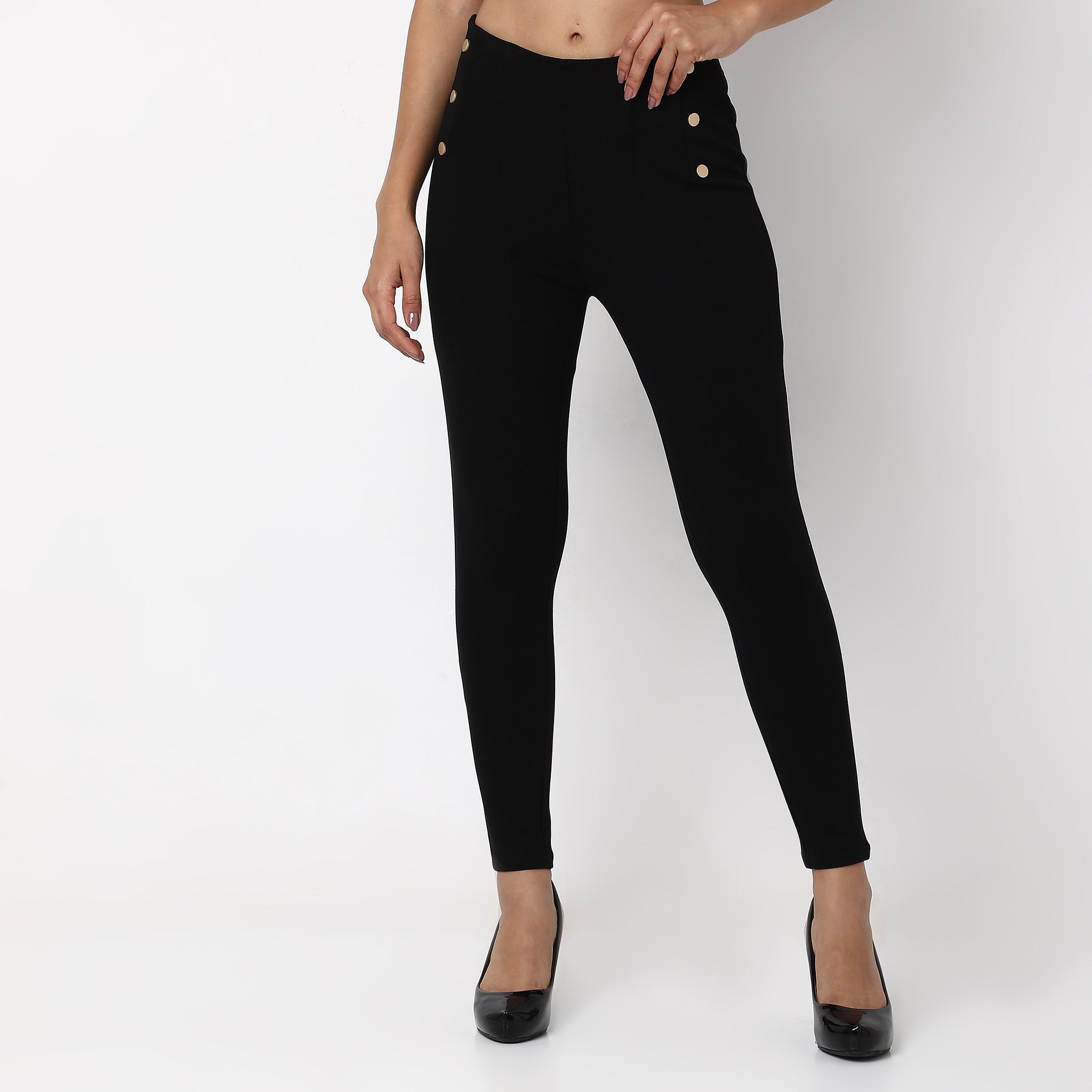 Buy Skinny Fit Printed Mid Rise Jeggings - Style Union