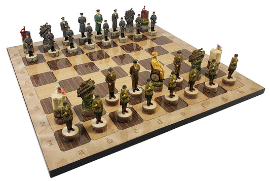  HPL US American Civil War Generals Chess Set with 17 Black and  White Faux Marble Storage Board : Toys & Games