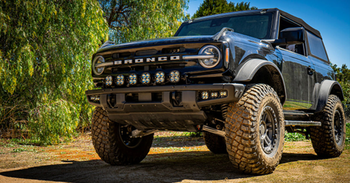 Ford Bronco in forest
