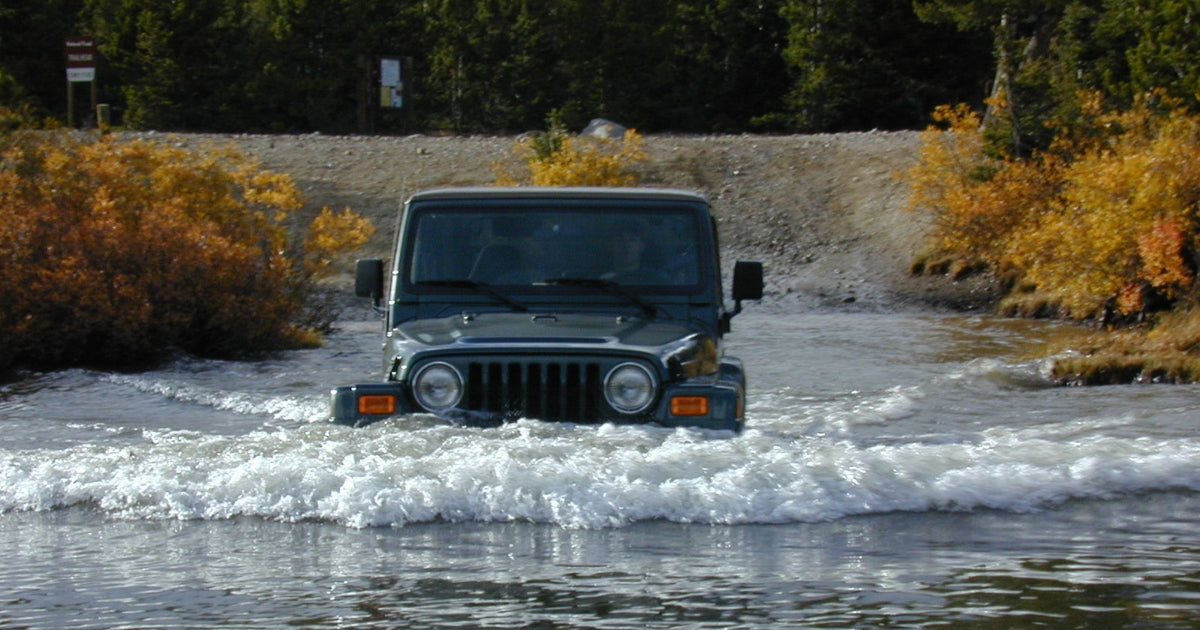 jeep crossing through water