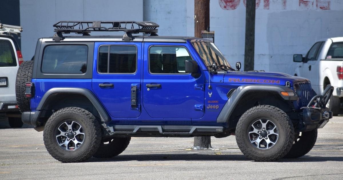 electric blue jeep wrangler