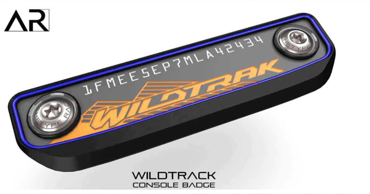 Wildtrack console badge on white background