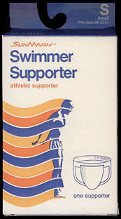 The SunMark swimmer supporter from American SunMark Co., San Francisco, CA, is designed for maximum comfort and support. Recommended to use during athletics and other strenuous activities.  