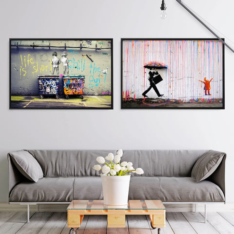 Life is short and Under the rain canvas art by the ARTLAB 