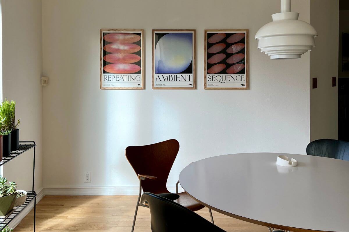 Three Wall Art Print and A table set