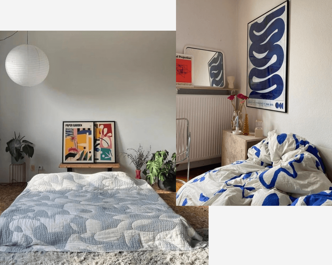 collage of bedroom interiors