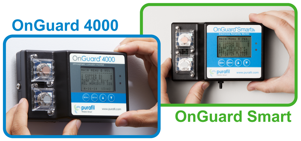 Hands holding an OnGuard 4000 and an OnGuard Smart Unit