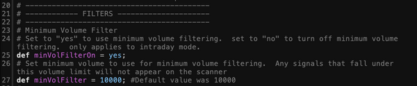 ThinkOrSwim Volume Scanner Minimum Volume Filter Variables