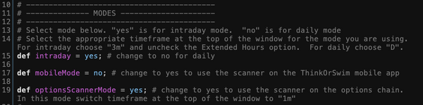 ThinkOrSwim Volume Scanner Options Mode Variables