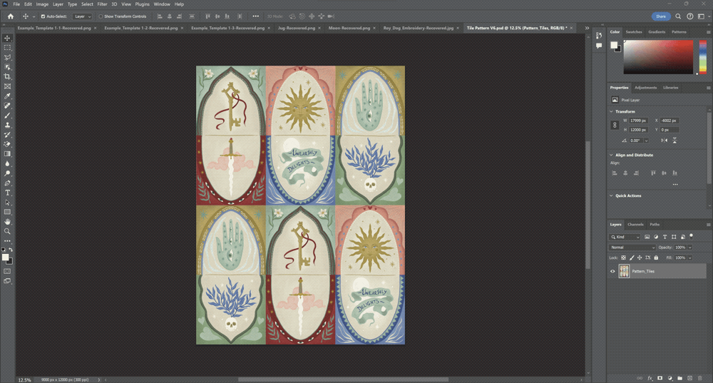 Photoshop Pattern Preview by Jennifer Christie of Wandering Coast