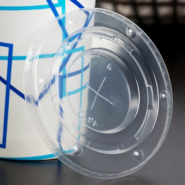 LS, Packaging, Choice 12-22 oz Translucent Cold Cup Flat Lid with Straw Slot, 1,000/cs