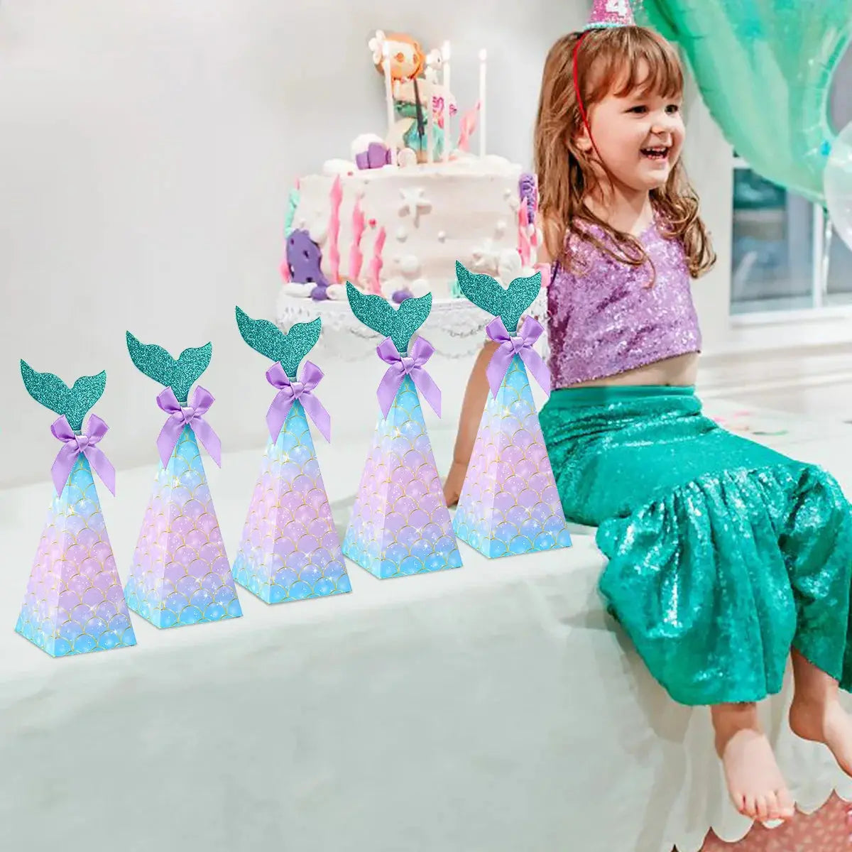 MyGiftHome 10PCS Mermaid Tail Candy Gift Boxes