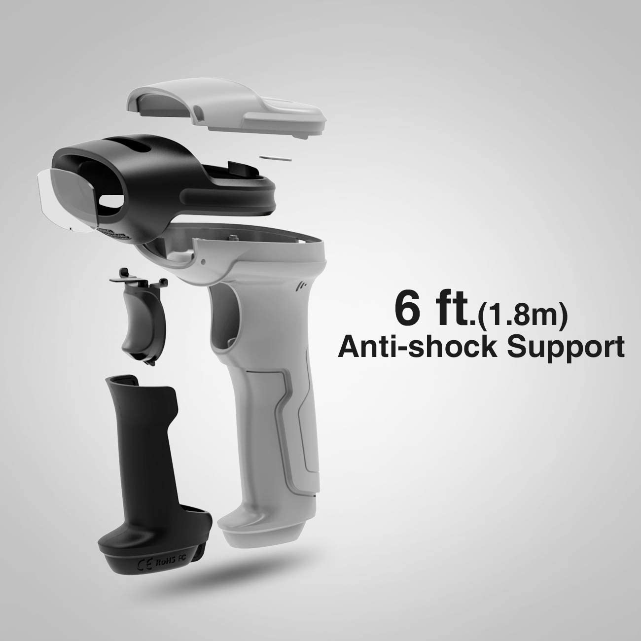 Inateck Bluetooth Wireless Barcode Scanner with 35m Range, Fast and ...