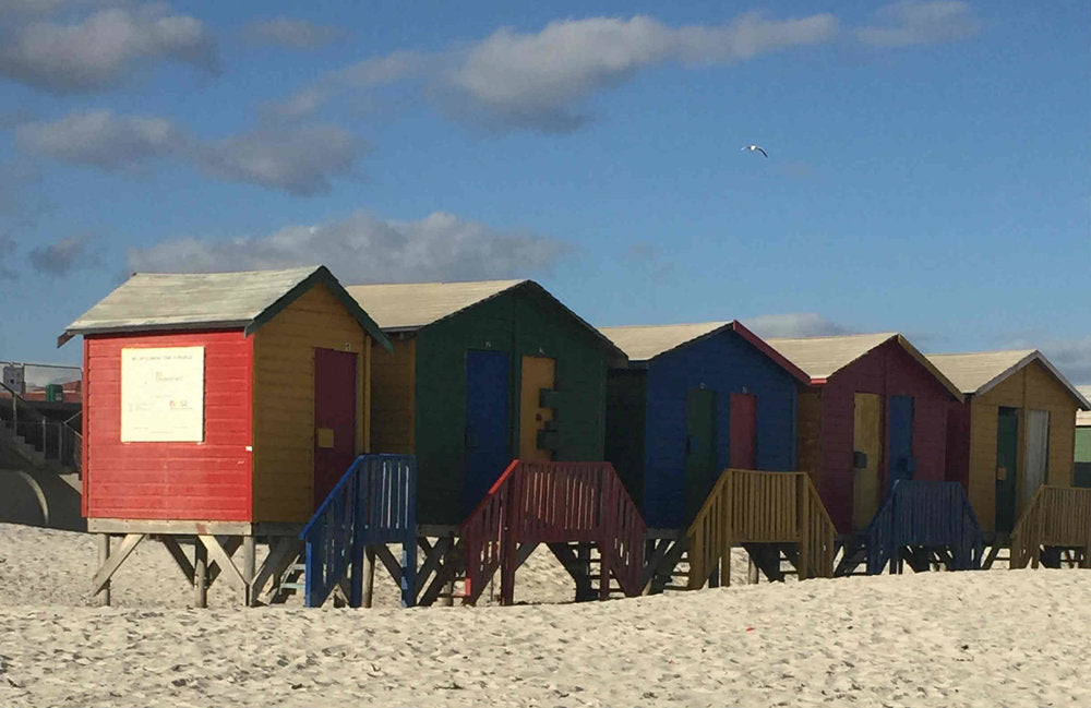 As famosas casas coloridas na praia de Muizenberg - Foto Arquivo pessoal