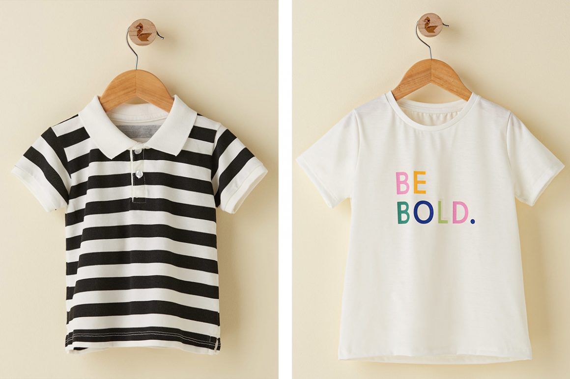 camisa polo infantil e camiseta básica para crianças