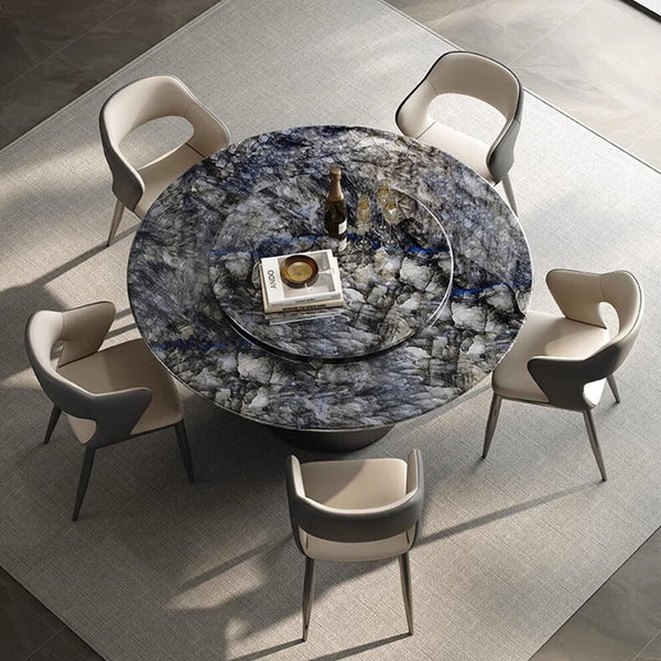 round dining table with turntable