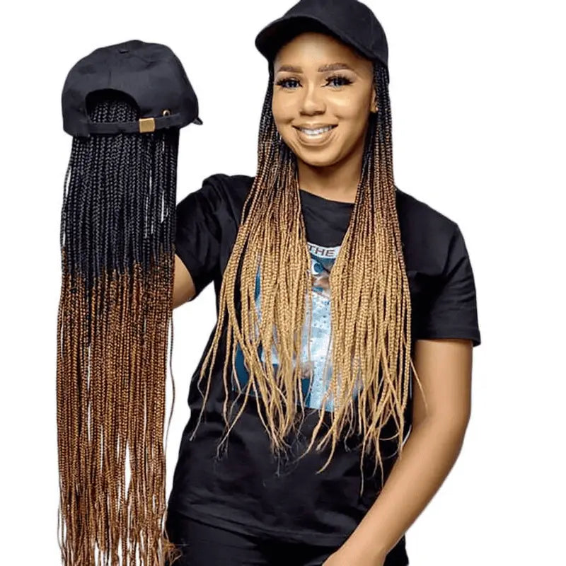 baseball cap with box braids