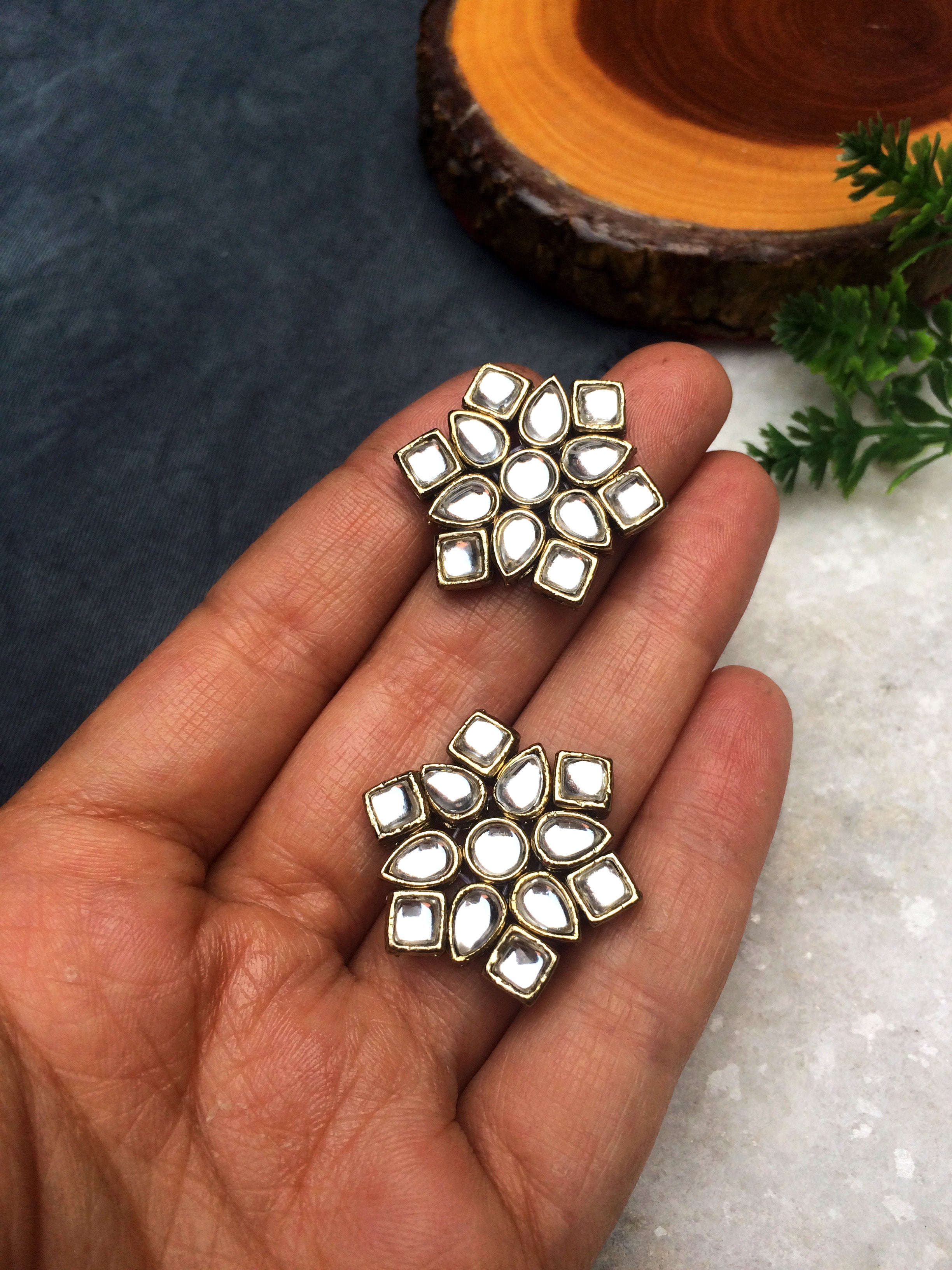 Wholesale Natural Shell Pearl Beaded Big Circle Stud Earrings -  Pandahall.com