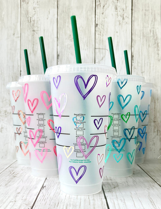 Personalised Cold Cup With Straw, Starbucks Inspired, Pastel