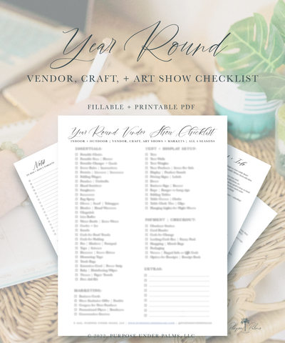 year round indoor outdoor vendor show art show craft show market checklist