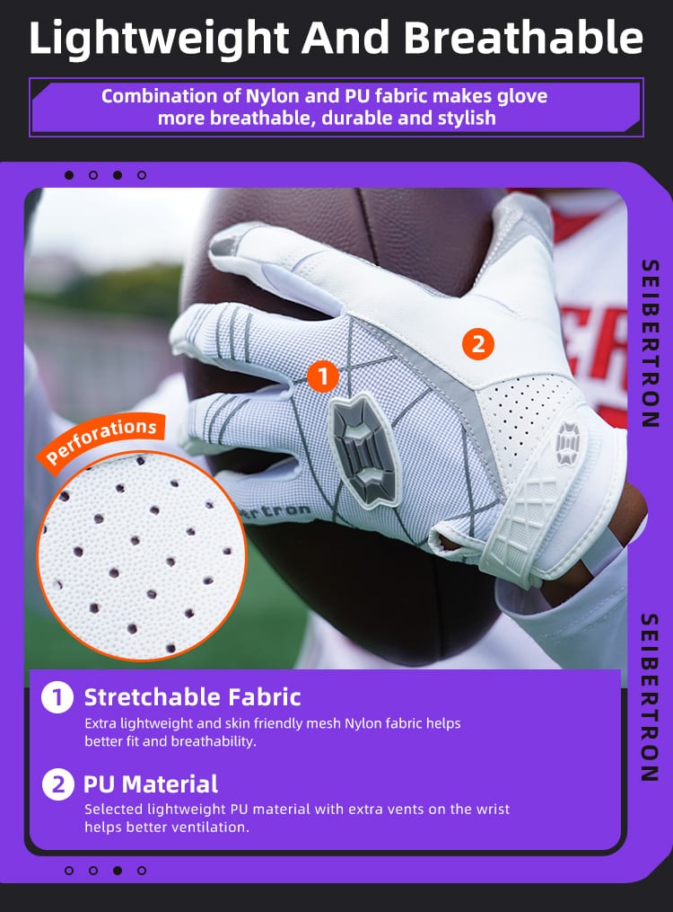 Seibertron PRO 3.0 Elite Ultra-Stick Sports Receiver Gloves/Guanti da Football  Americano PRO Ricevitore Gioventù e Adulti Nero M : : Sport e  tempo libero