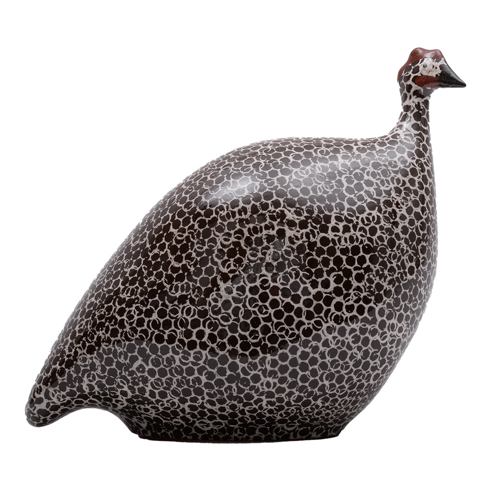GUINEA FOWL WHITE SPOTTED BLACK LM