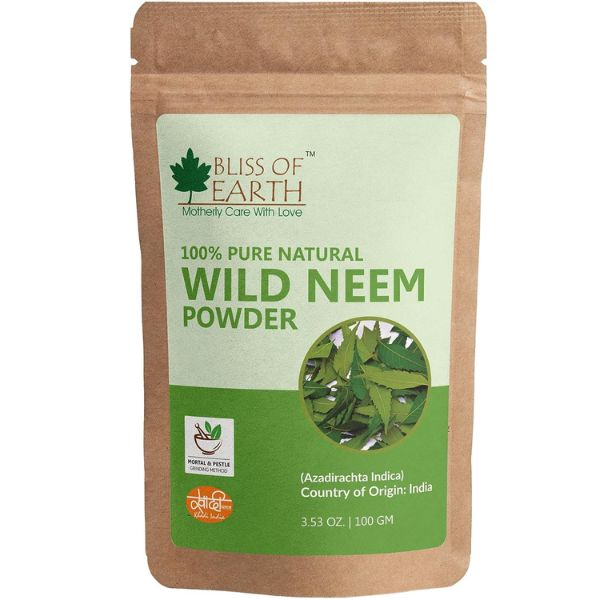 Bliss of Earth™ 100% Pure Wild Neem Leaves Powder | 100GM | Great For Face, Hair, Skin & Body