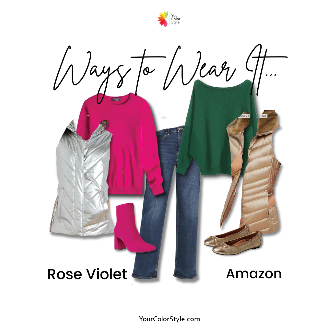 6 Ways to Wear Rose Violet and Amazon Green - Your Color Style