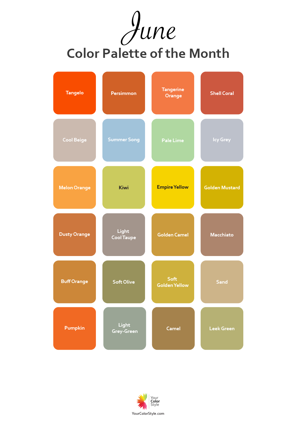 June Color Palette of the Month - 2023 - Your Color Style