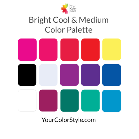 Bright Cool & Medium Digital Color Palette