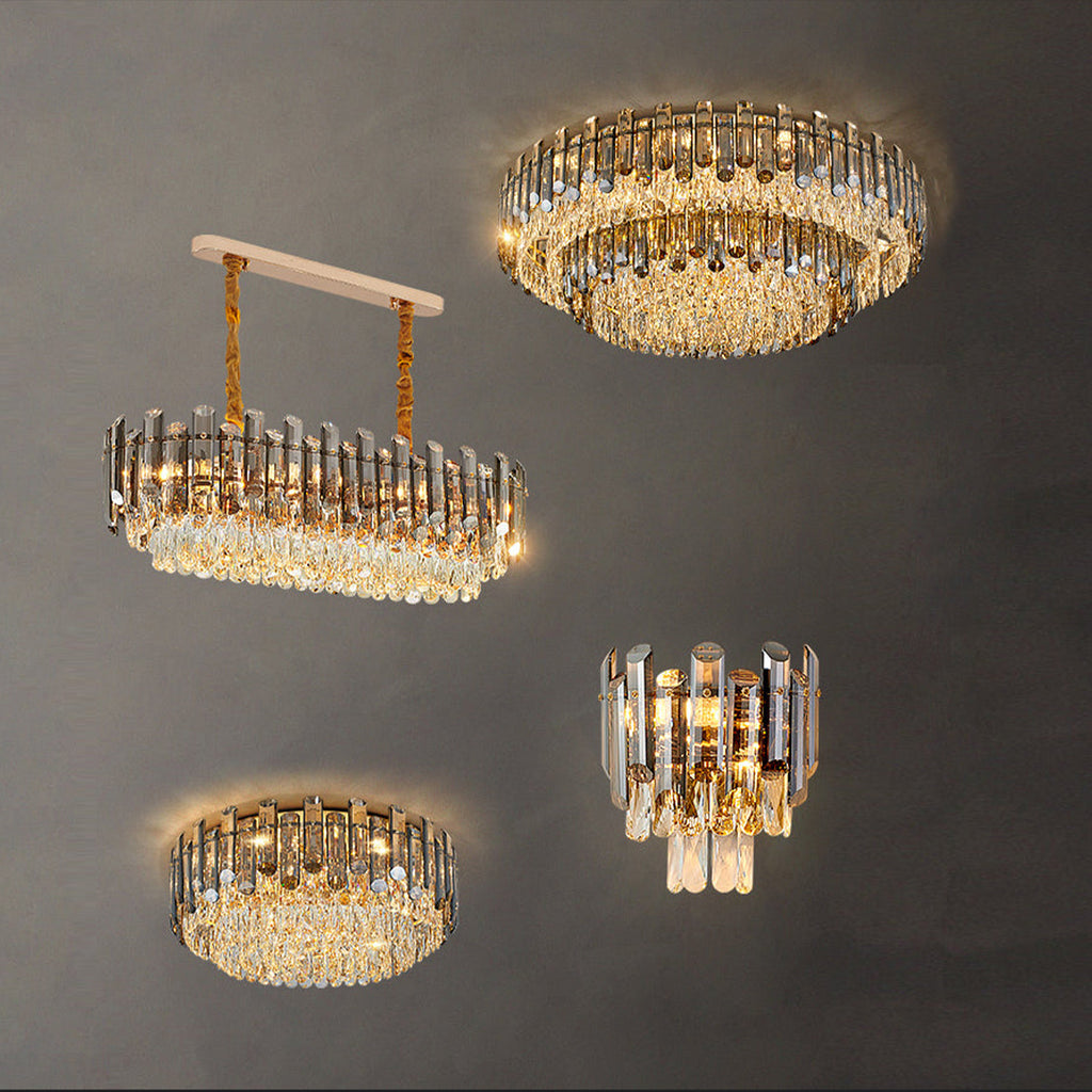 Luxurious K9 Crystal Chandelier in Brass Finish