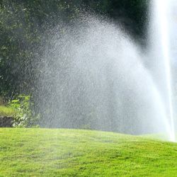 Watering lawn